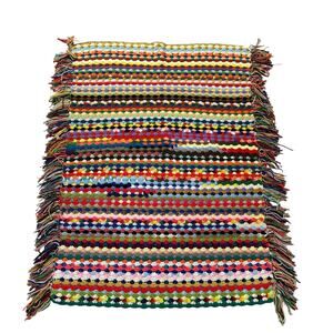 Handmade Crochet Afghan Blanket Throw Multicolor 70s Shell Pattern Large